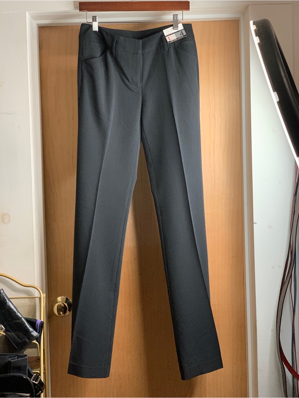 New York & Company Black Pinstripe Trousers Size-4 #Modernminimalism